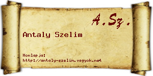 Antaly Szelim névjegykártya